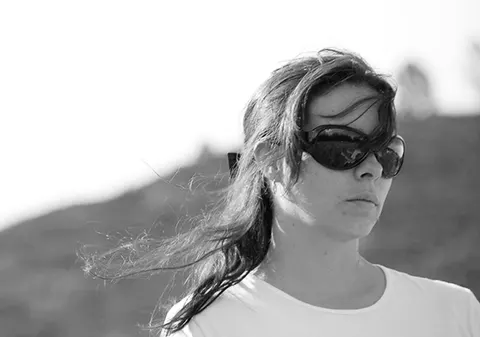 Carolina, creative designer, black and white portrait